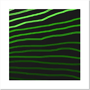 Geometric shaded green hand drawn lines Posters and Art